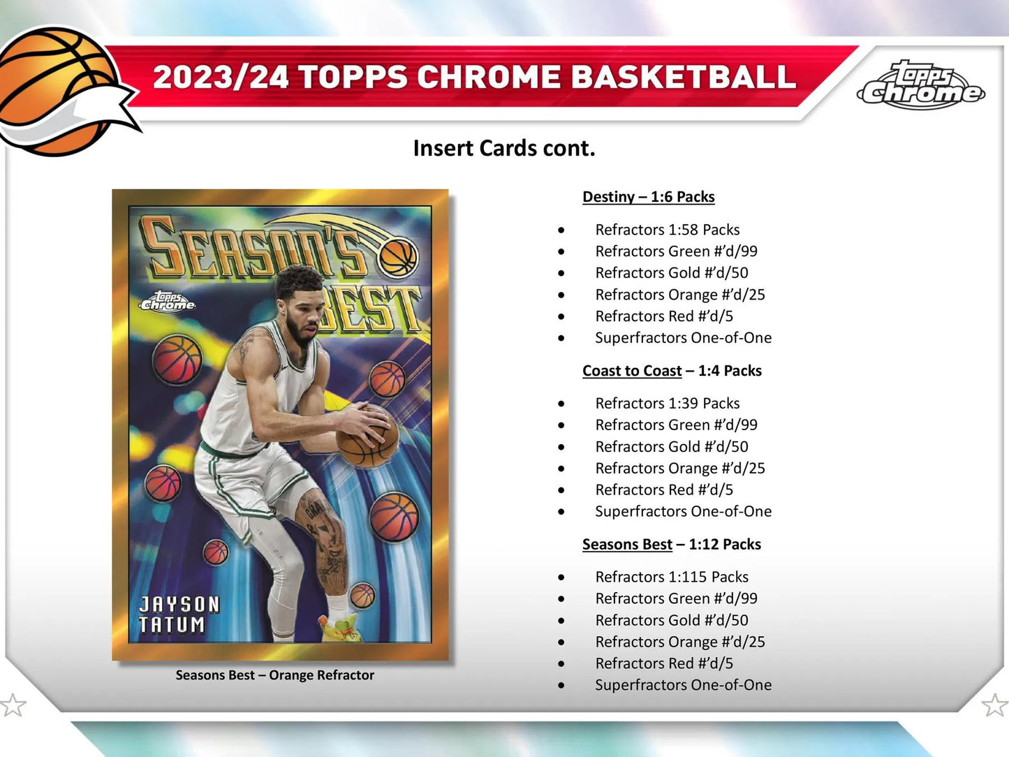 2023/24 Topps Chrome Basketball Hobby Box