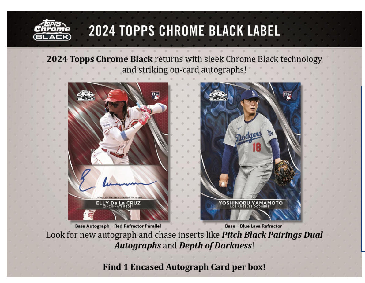 2024 TOPPS CHROME BLACK BASEBALL HOBBY BOX