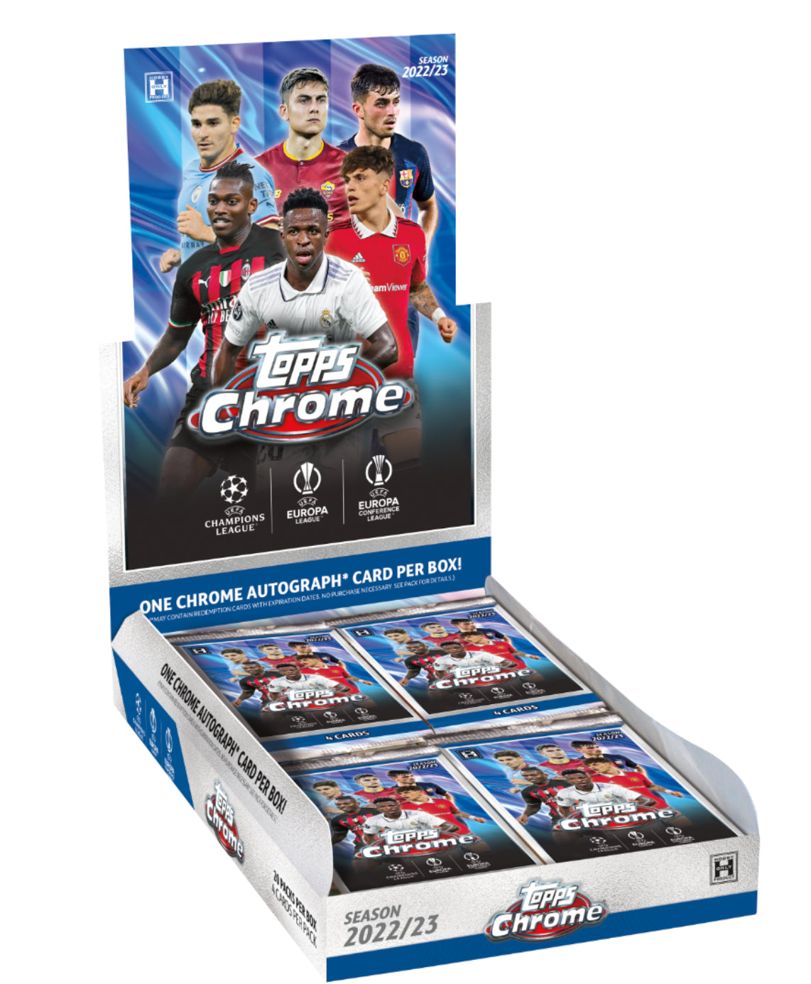 2022-23 Topps Chrome UEFA Club Competitions Soccer Hobby Lite Booster Pack