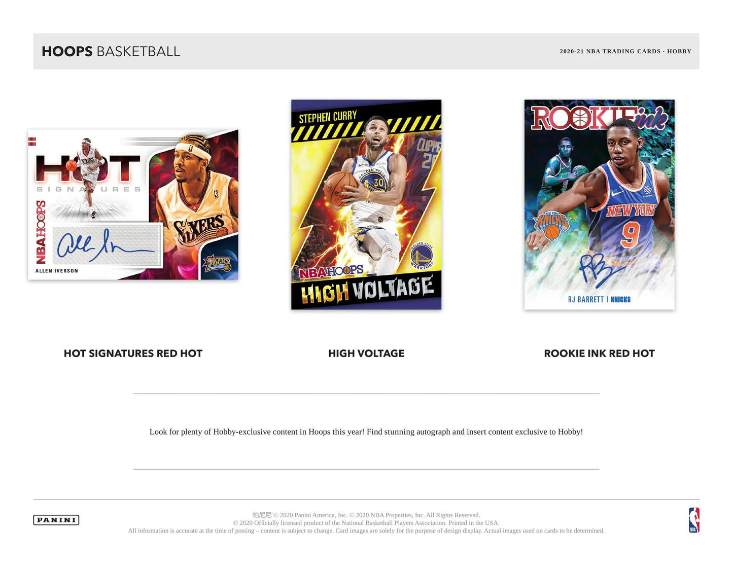 2020/21 Panini NBA Hoops Basketball Hobby Pack