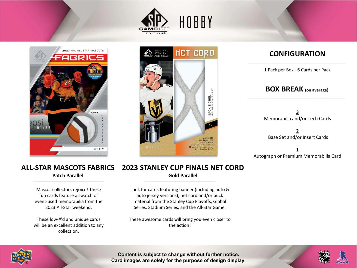 2023/24 Upper Deck SP Game Used Hockey Hobby Box