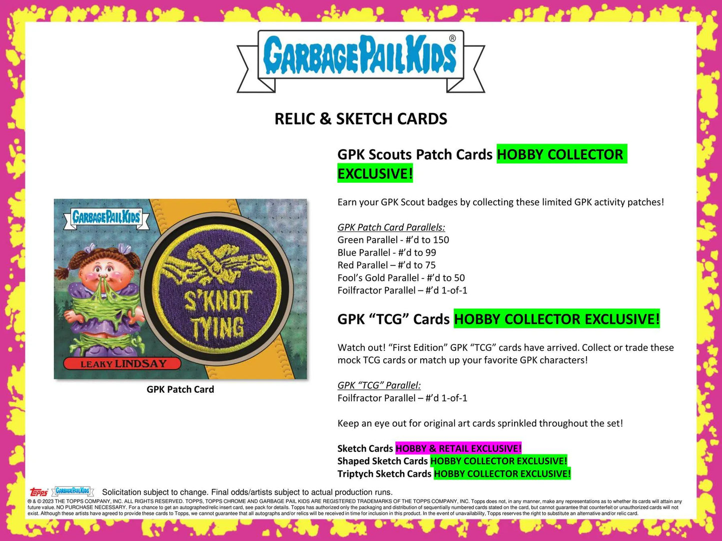 Garbage Pail Kids Series 1: Kids-At-Play Collector Hobby Pack (Topps 2024)