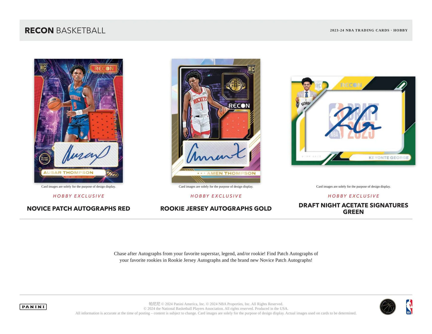 2023/24 Panini Recon Basketball Hobby Pack