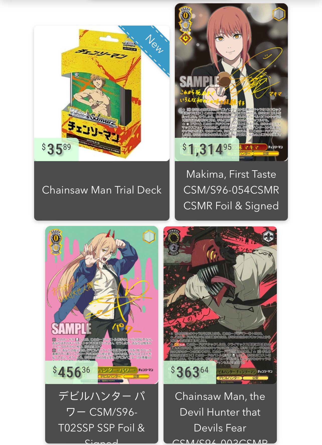 Weiss Schwarz Chainsaw Man Booster Pack