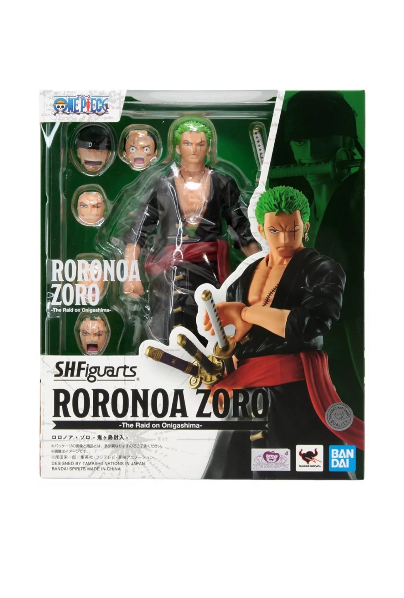 Bandai S.H.Figuarts The Raid on Onigashima One Piece Roronoa Zoro Figure green