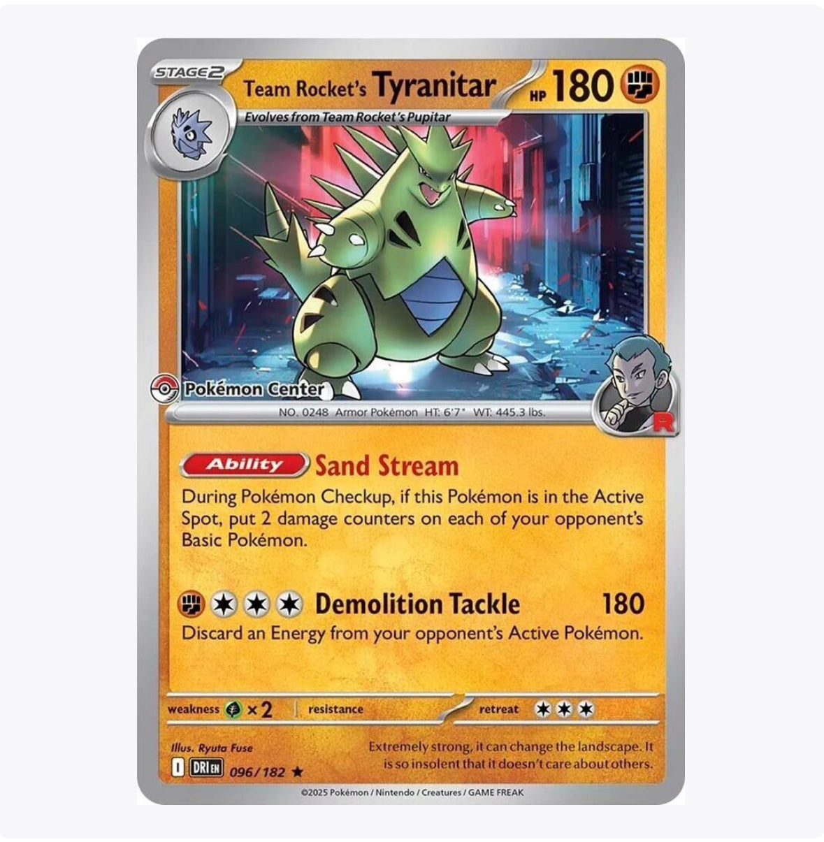 TEAM ROCKET'S TYRANITAR PROMO
CARD- Pokemon Center