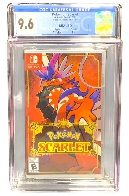 Pokemon Scarlet Nintendo Switch Sealed Game CGC Graded 9.6 A+ 1st Print 117475A