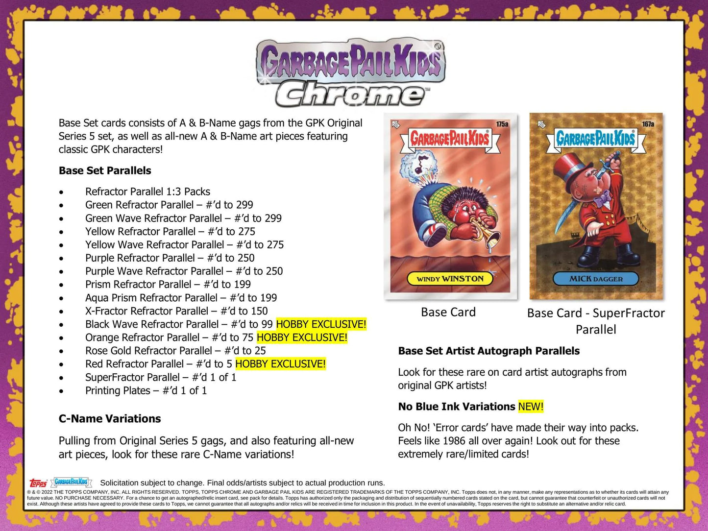 Garbage Pail Kids Chrome Series 5 Hobby Booster Pack (Topps 2022)